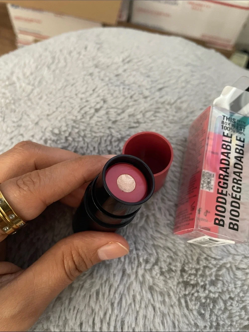 NUDESTIX Matte + Glow Cream Blush Stick — Rose Coral Tone